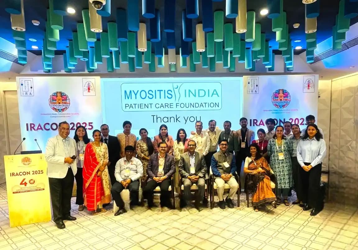 Myositis India — IRACON 2025 medical conference group photo